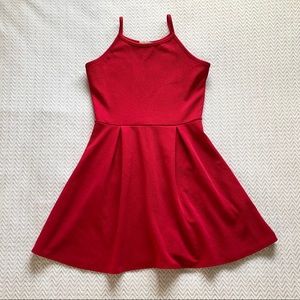 Olivia Rae Red Halter Top Skater Dress